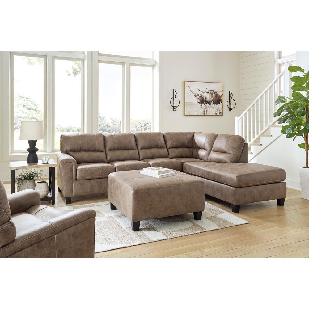 Ashley Navi 2-Piece Stationary Sectional in Fossil, , large