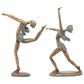Maple and Jade 18" Dancer Sculpture in Distressed Matte Gold (Set of 2), , large