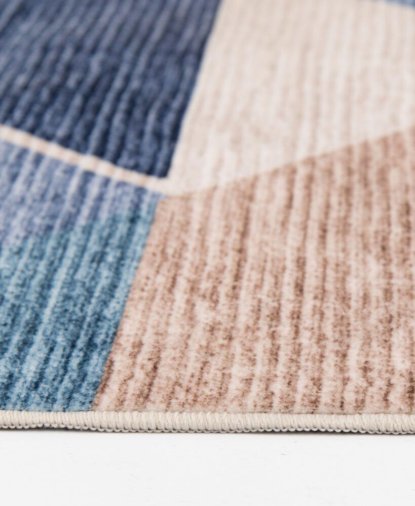 Central Oriental Rugease Devika 5&#39; x 7&#39; Beige and Blue Area Rug, , large