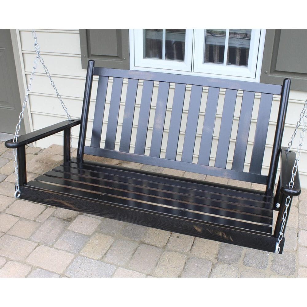 Lakeside Penrose 4" Porch Swing in Woodleaf Black, , large
