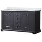 Lexora Home Dukes 60" Double Bathroom Vanity in Espresso with 2 cm White Cultured Marble Top and Rectangular Sinks, , large