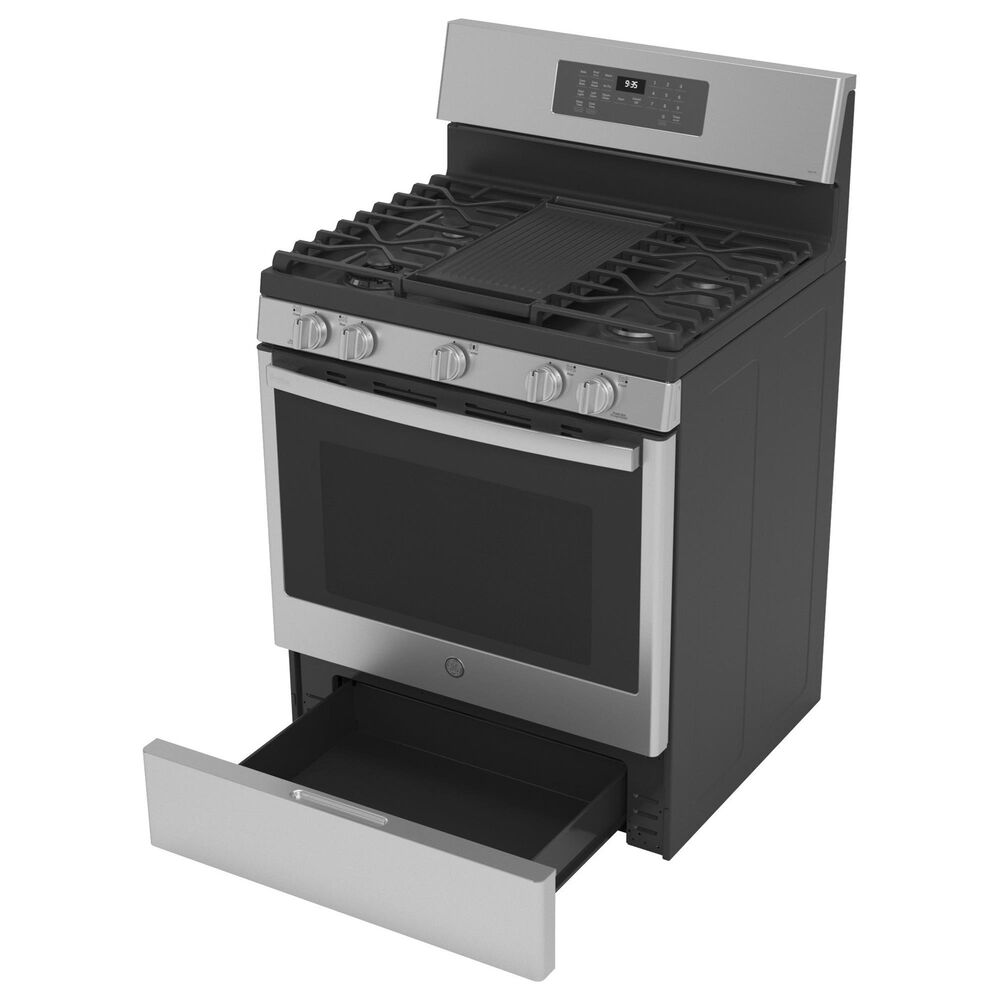 GE Profile 5.6 Cu. Ft. Smart Free-Standing Gas Range and 2.1 Cu. Ft. Over-the-Range Sensor Microwave Oven in Fingerprint Resistant Stainless Steel, , large