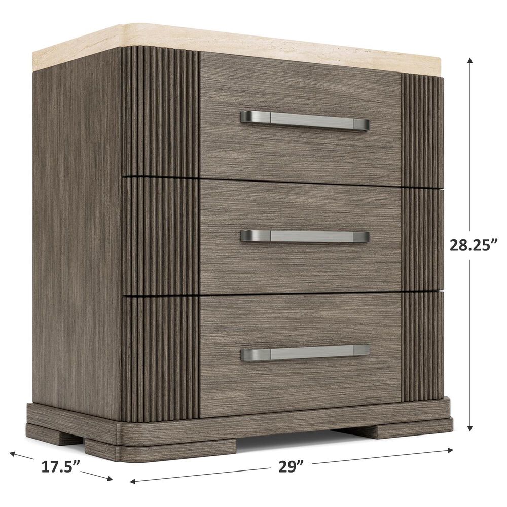Riverside Furniture Sariel 3-Drawer Nightstand with Stone Top in Expresso, , large