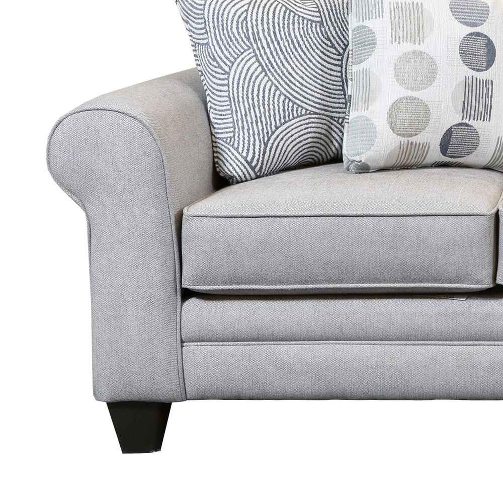 Fusion Furniture Amos Pebble Stationary Sofa in Gray, , large