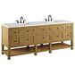 James Martin Breckenridge 84" Double Bathroom Vanity in Light Natural Oak with 3 cm White Zeus Top and Rectangular Sinks, , large