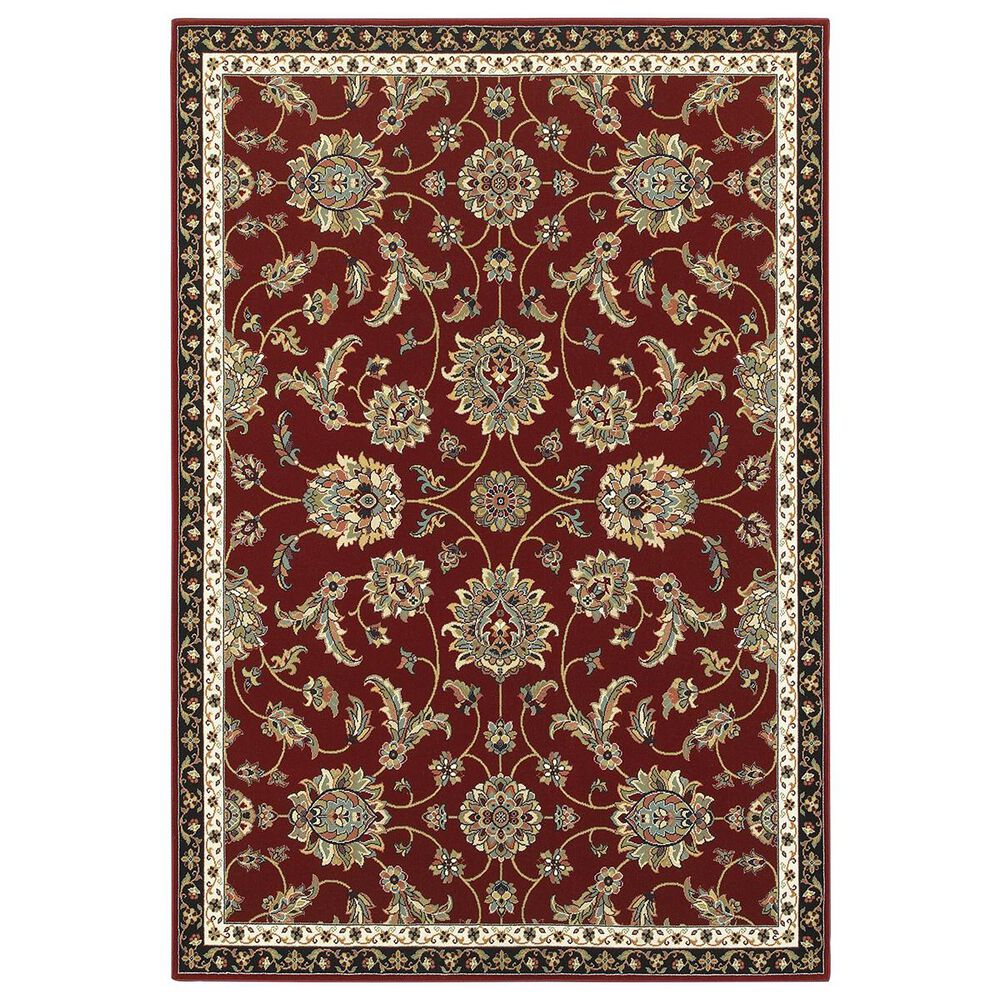 Oriental Weavers Kashan 370RI 7"10" x 10"10" Red Area Rug, , large