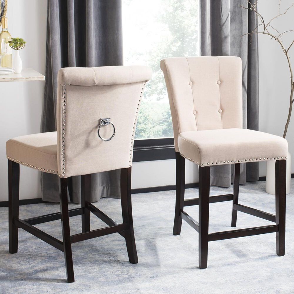 Safavieh Taylor Counter Stool in Beige (Set of 2), , large