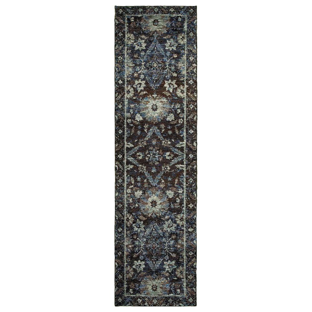 Oriental Weavers Andorra 7124A 2"3" x 8" Navy Runner, , large