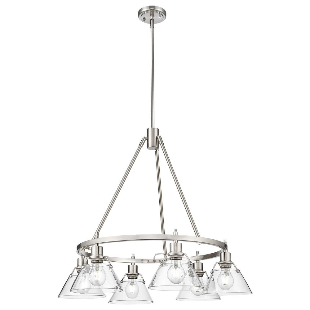 Golden Lighting Orwell 6-Light Chandelier with Clear Glass Shade in Pewter, , large