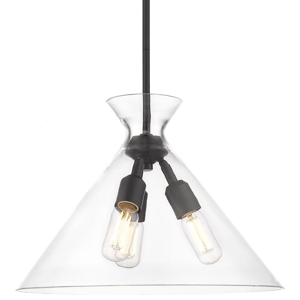 Golden Lighting Malta 3-Light Pendant in Matte Black, , large