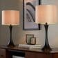 LumiSource Lenuxe 24" Metal Table Lamp with Natural Linen Shade in Oil Rubbed Bronze (Set of 2), , large