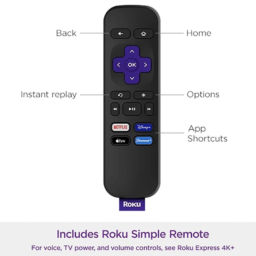 Roku Express Streaming Media Player with Standard Remote in Black, , large