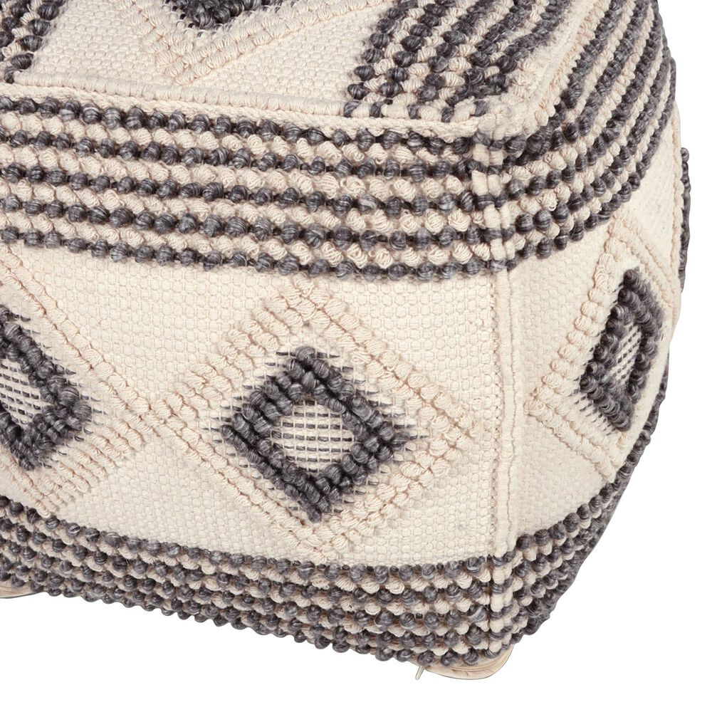 Steve Silver Dalia Pouf in Ivory, Gray, and Black, , large