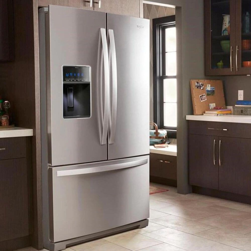 Whirlpool 27 Cu. Ft. 36&quot; Wide French Door Refrigerator in Fingerprint Resistant Stainless Steel with Dual Icemaker, , large