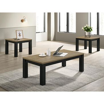 Crown Mark Theo 3-Piece Cocktail Table Set in Natural and Black, , large
