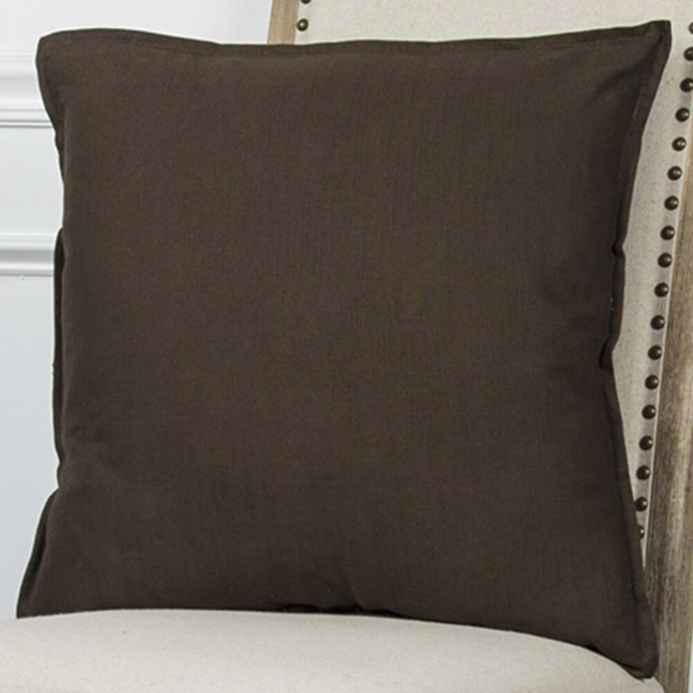 Rizzy Home 20&quot; x 20&quot; Down Pillow in Solid Brown, , large