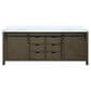 Lexora Home Marsyas 84" Double Bathroom Vanity in Rustic Brown with 2 cm White Cultured Marble Top and Rectangular Sinks, , large
