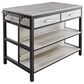 Steve Silver Carson Kitchen Island Set in Driftwood and Black, , large