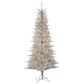 The Gerson Company 7.5" Pre-Lit Tuscany Tinsel Christmas Tree with 450 Lights in Silver, , large