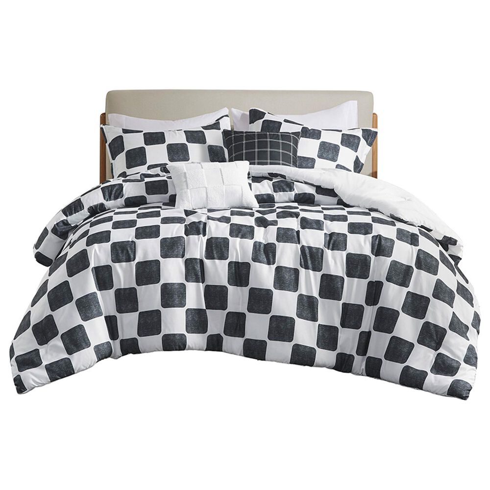 Hampton Park Miley 5-Piece Full/Queen Comforter Set in Black and White, , large