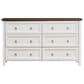 Hearth and Haven 6-Drawer Dresser in White and Walnut, , large