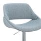 LumiSource Fabrico Swivel Adjustable Bar Stool with Blue Noise Fabric Upholstery and Rounded T Footrest in Chrome (Set of 2), , large