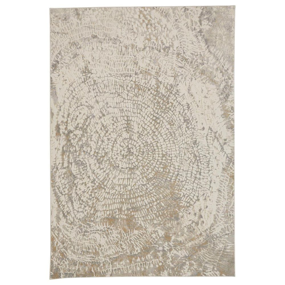 Feizy Parker 3"9" x 5"7" Silver and Ivory Area Rug, , large
