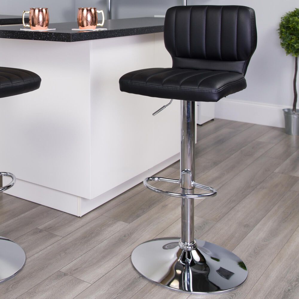 Flash Furniture Adjustable Barstool in Black, , large