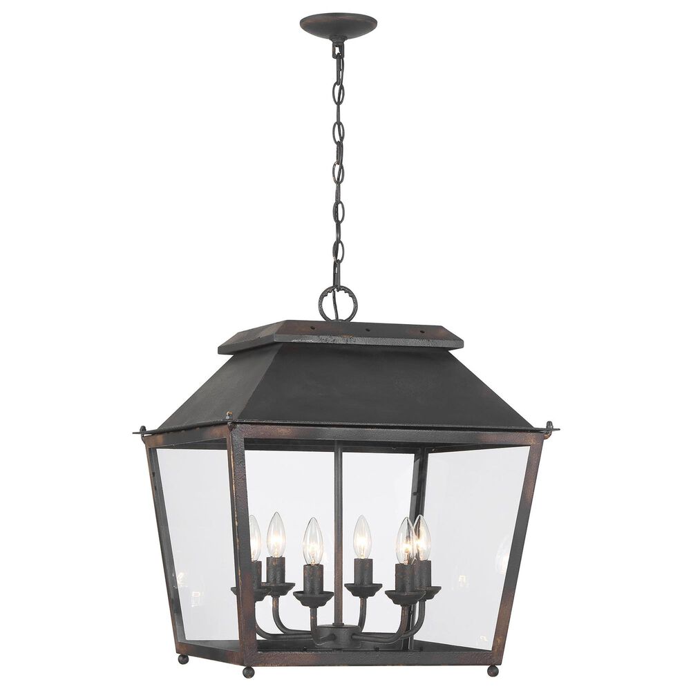 Golden Lighting Abingdon 6-Light Pendant in Antique Black, , large
