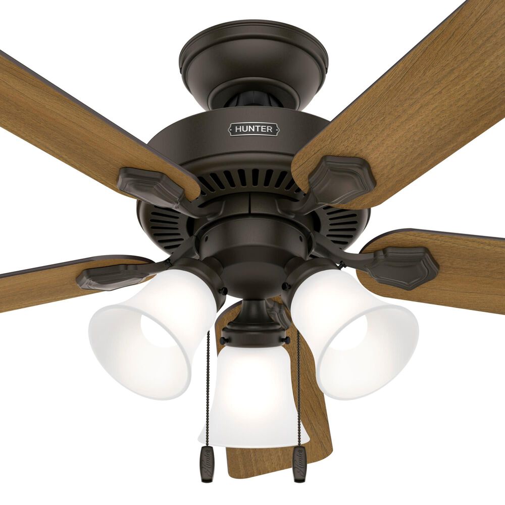 Hunter Swanson 44&quot; Ceiling Fan with LED Lights in New Bronze, , large