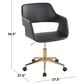 LumiSource Margarite Swivel Task Chair with Black Faux Leather Cushion in Chrome, , large