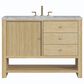 James Martin Marigot 48" Single Bathroom Vanity in Sunwashed Oak with 3 cm Eternal Jasmine Pearl Quartz Top, Rectangular Sink and FreePower Wireless Charger, , large