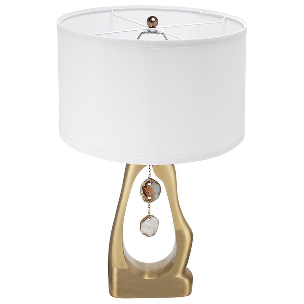A&amp;B Home Geode Table Lamp with Collapsible Shade in Gold, , large