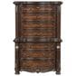 New Heritage Design Bella Note 5-Piece King Sleigh Bedroom Set in Mahogany Brown and Antique Gold, , large
