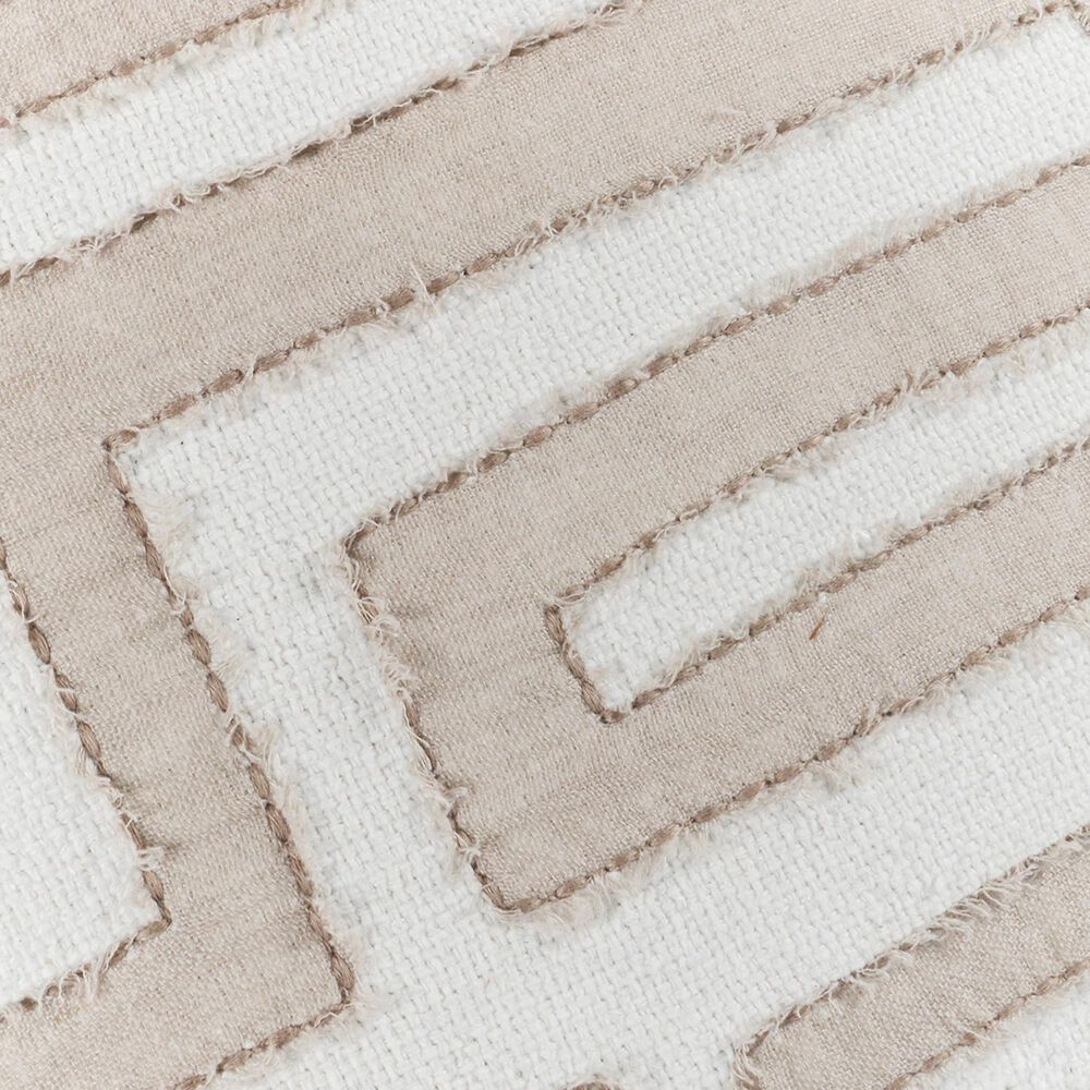 Classic Home Mateo 22&quot; Square Throw Pillow in Natural and Ivory, , large
