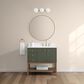 37B Isadore 36" Single Bathroom Vanity Cabinet in Deep Olive Green and White Composite Stone Top and Backsplash, , large