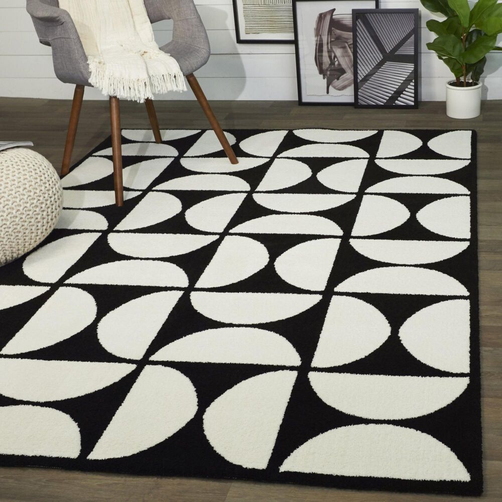 Balta Rugs Bartholdi 5&#39;3&quot; x 7&#39; Black Area Rug, , large
