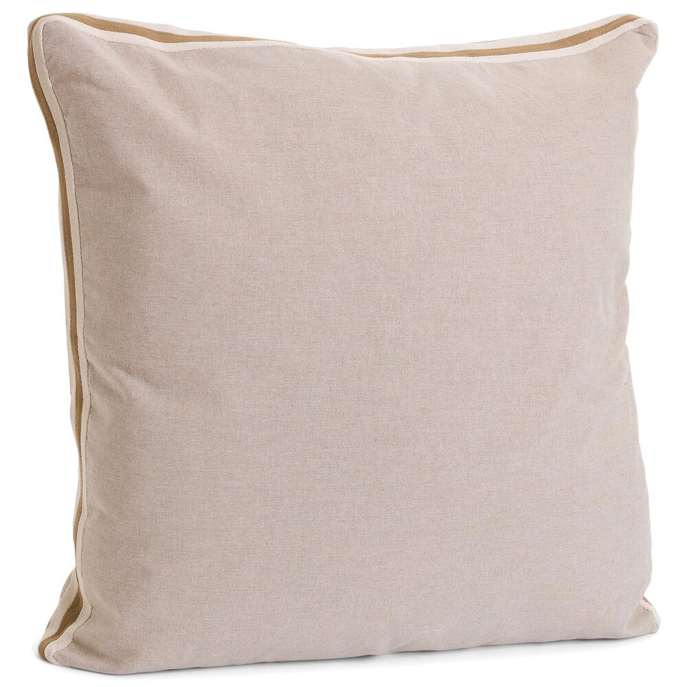 Twill 24" Square Throw Pillow in Natural and Tan, , large