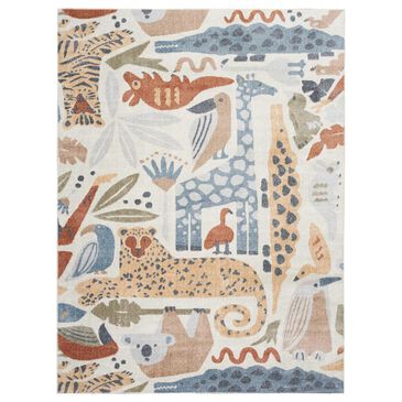 Nourison Astra Machine Washable 3"3" x 5" Ivory Kids Rug, , large