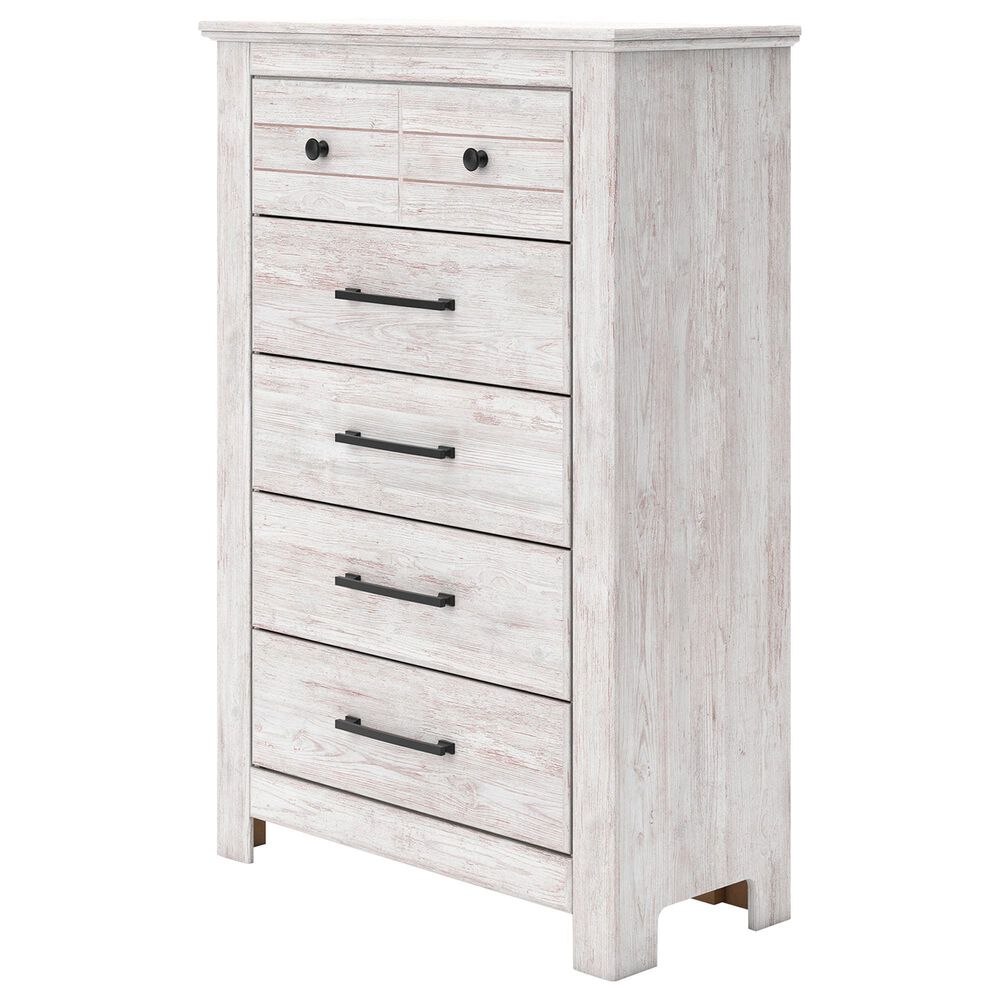 Ashley Makidern 5 Drawer Chest in Whitewash, , large