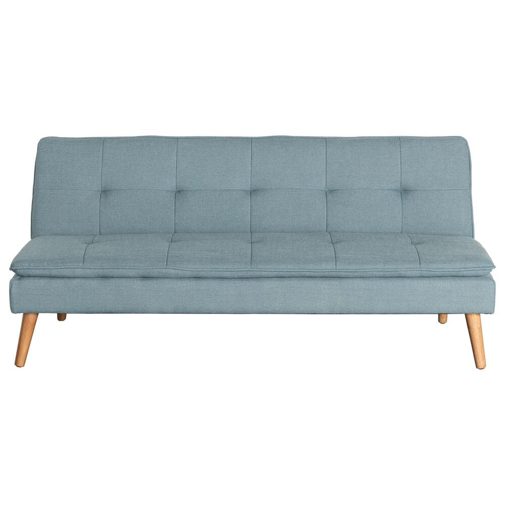 Lifestyle Solutions Tatum Convertible Sofa with Blue Cushion in Brown, , large