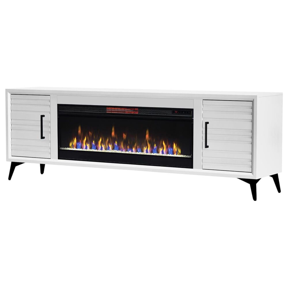 Legends Home Malibu 78" Fireplace Console in White, , large