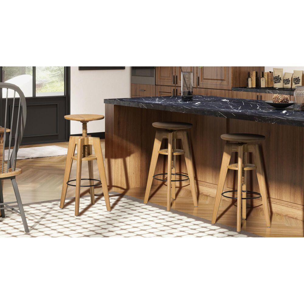 Jennifer Taylor Home Spencer Adjustable Stool in Natural Brown, , large