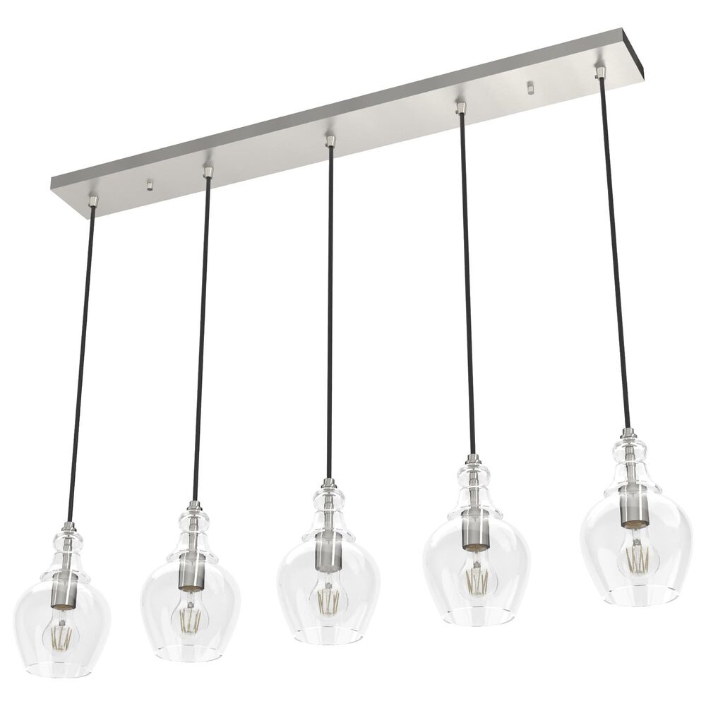 Hunter Maple Park 5-Light Linear Cluster in Brushed Nickel, , large