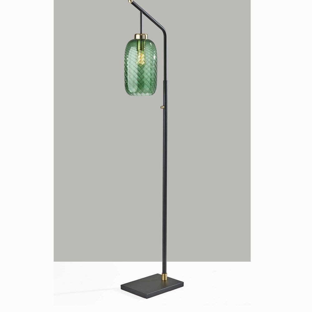37B Derrick Floor Lamp in Black and Antique Brass, , large