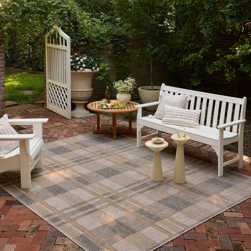Loloi II Birch 3&#39;6&quot; x 5&#39;6&quot; Bone and Gold Indoor/Outdoor Area Rug, , large
