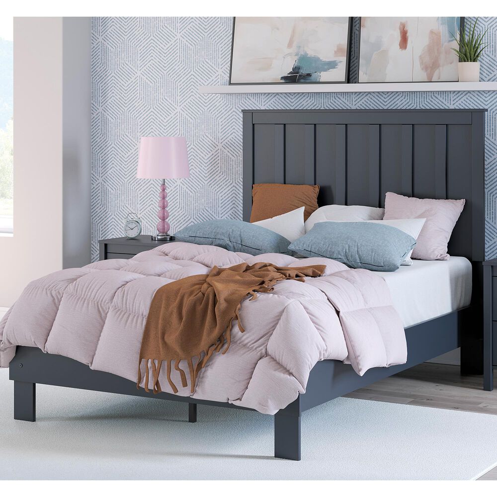 Ashley Simmenfort Full Platform Bed in Navy Blue, , large