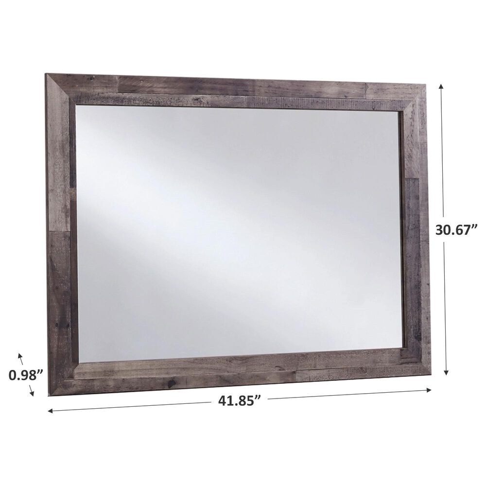 Ashley Derekson Youth Bedroom Mirror in Walnut and Gray, , large