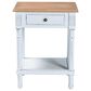 Baxton Studio Legrand 1-Drawer End Table in White and Natural Brown, , large