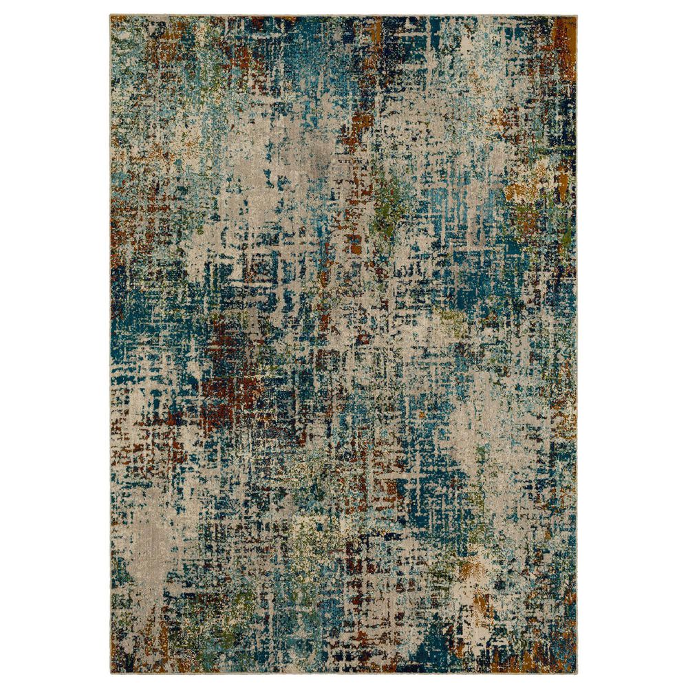 Karastan Meraki Nimbus 2" x 3" Gray, Sapphire, Indigo and Saffron Area Rug, , large